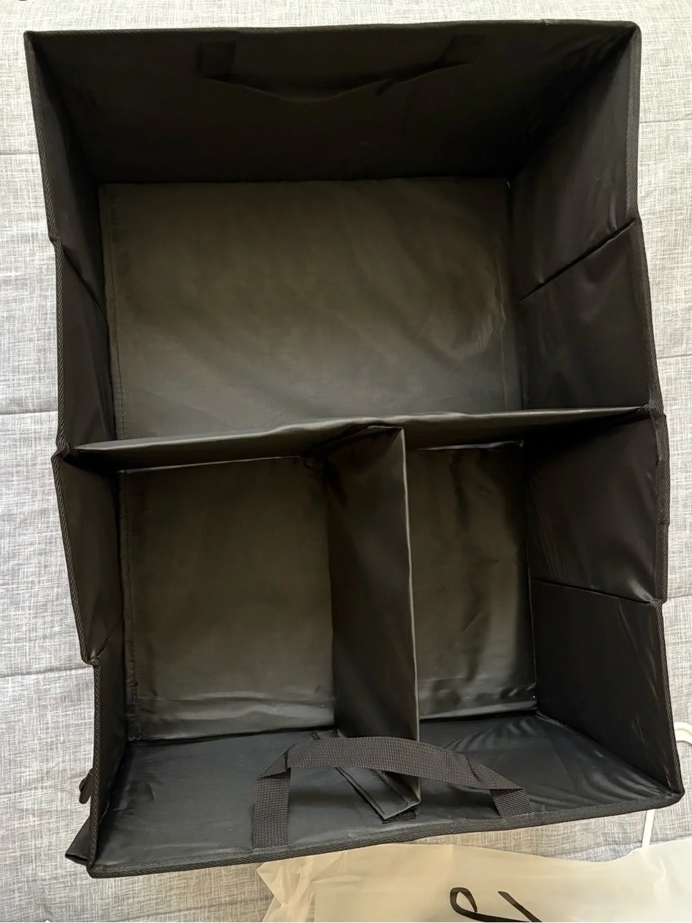 Black Foldable Car Storage Organizer with Dividers